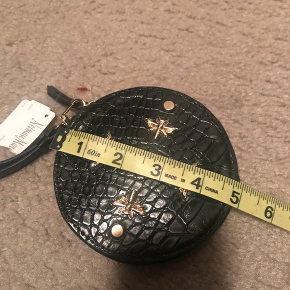 Bee charm embossed leather round wristlet - Picture 6 of 6